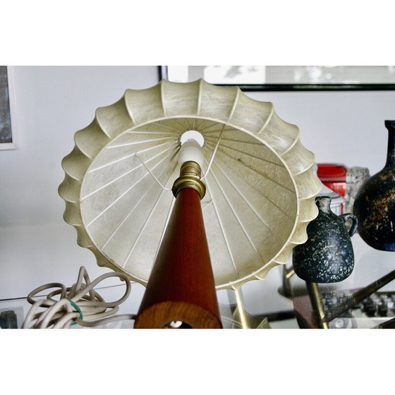 Image 1 of Lampe cocon vintage en acajou par Achille Castiglioni, Italie 1960