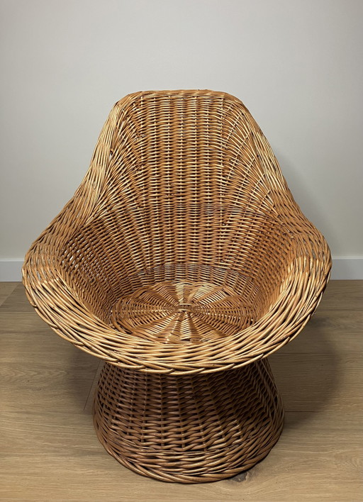 Chaise haute en osier