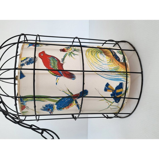 Image 1 of Lampe suspendue vintage en forme de cage à oiseaux, 1950