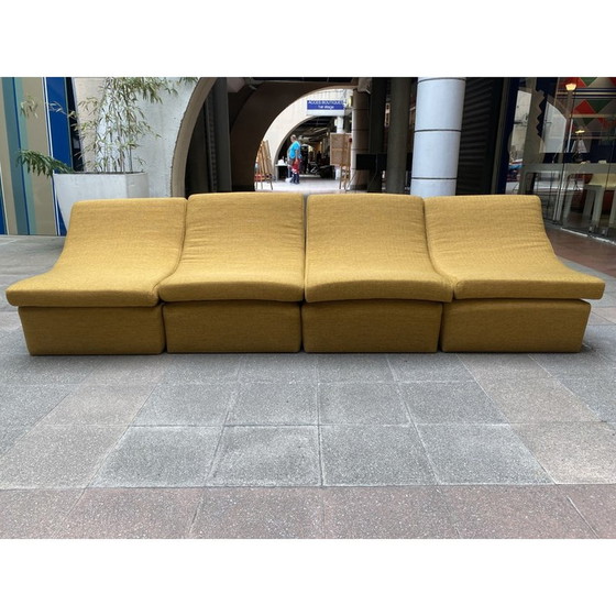 Image 1 of Canapé vintage avec 4 sièges amovibles en tissu qvadrat, 1972