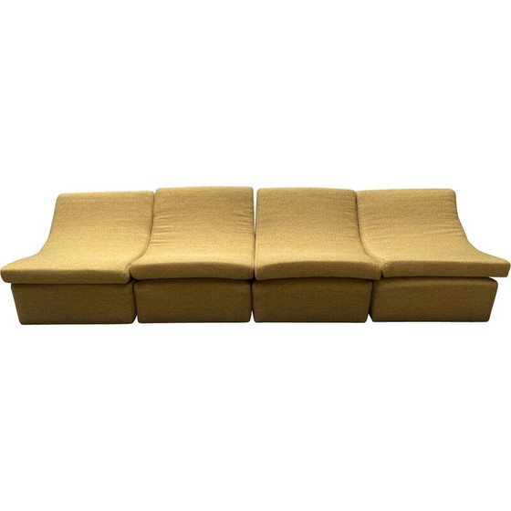 Image 1 of Canapé vintage avec 4 sièges amovibles en tissu qvadrat, 1972