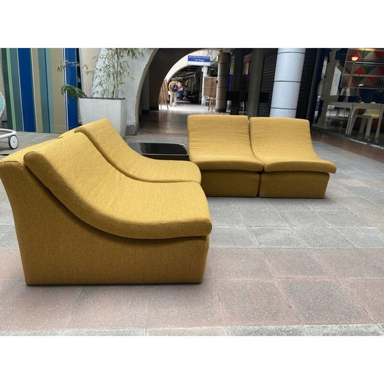 Image 1 of Canapé vintage avec 4 sièges amovibles en tissu qvadrat, 1972