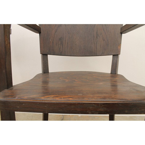 Image 1 of Paire de fauteuils de bureau vintage en bois courbé, Tchécoslovaquie années 1950