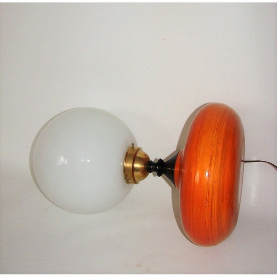 Image 1 of Lampe vintage en laiton et bois, 1970