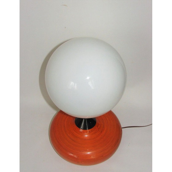 Image 1 of Lampe vintage en laiton et bois, 1970