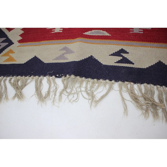 Image 1 of Tapis vintage en laine Kilim, Tchécoslovaquie 1960