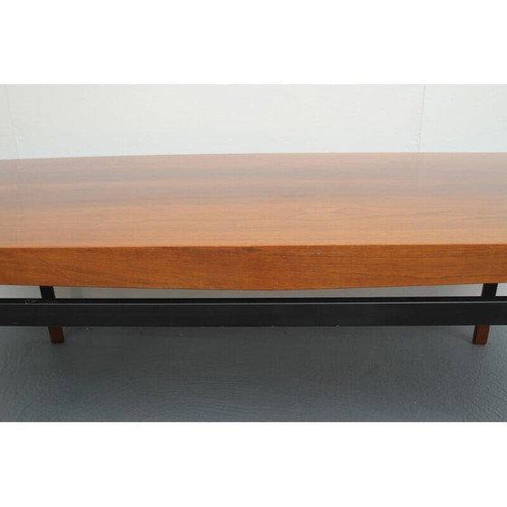 Image 1 of Table basse vintage en noyer et métal, Allemagne 1960