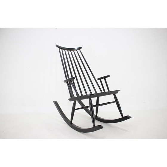 Image 1 of Fauteuil à bascule vintage en hêtre par Varjosen Puunjalostus, Finlande années 1960