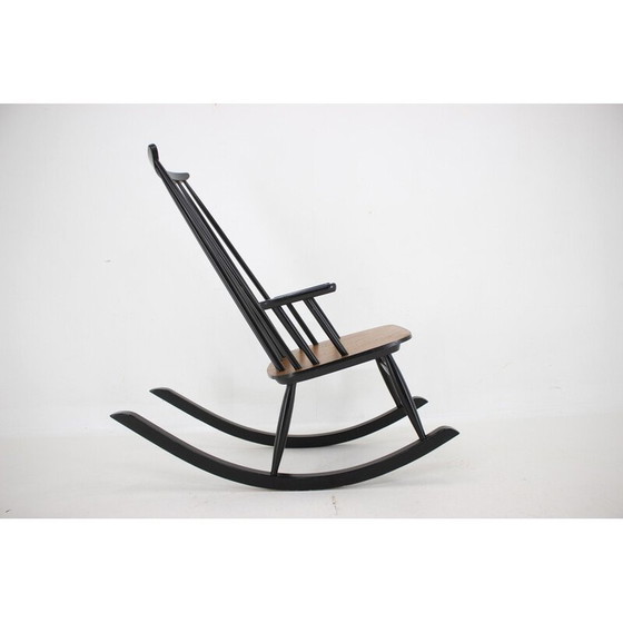 Image 1 of Fauteuil à bascule vintage en hêtre par Varjosen Puunjalostus, Finlande années 1960