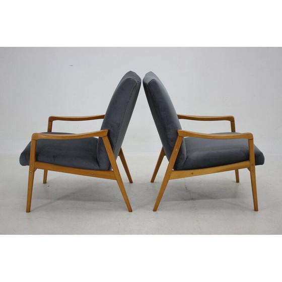 Image 1 of Paire de fauteuils vintage en bois de hêtre ,Tchécoslovaquie 1970