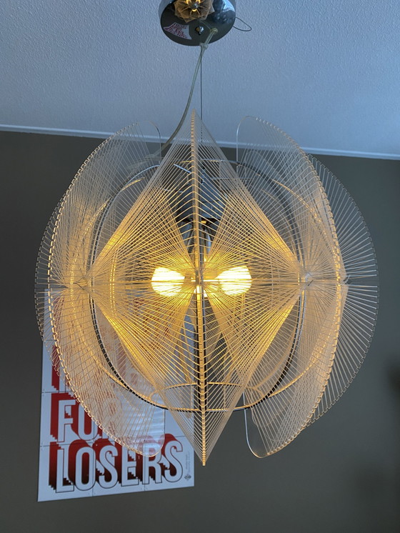 Image 1 of Lampe suspendue fil de fer et plexiglas Paul Secon