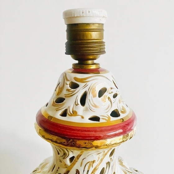 Image 1 of lampe vintage baroque Capodimonte porcelaine rococo 1960s