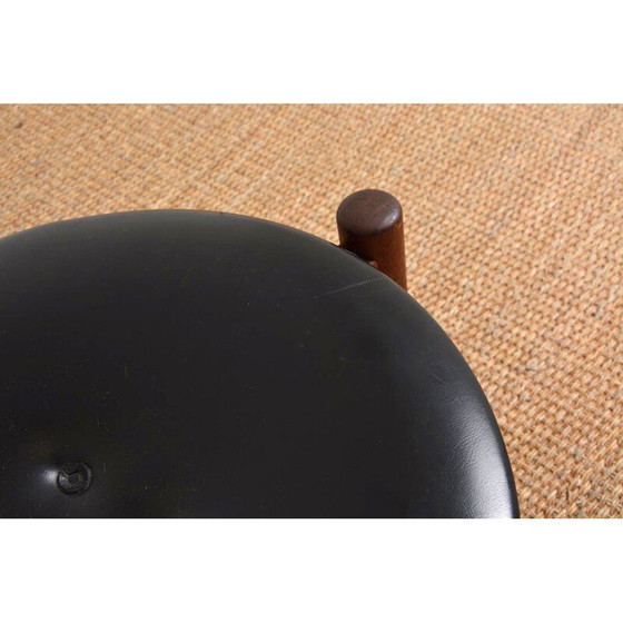Image 1 of Tabouret en cuir vintage par Uno & Osten Kristiansson, 1960s