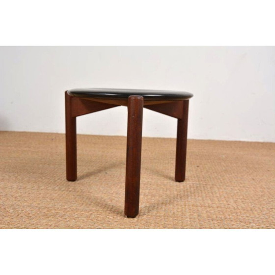 Image 1 of Tabouret en cuir vintage par Uno & Osten Kristiansson, 1960s