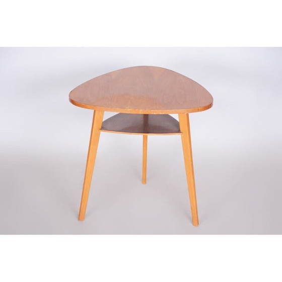 Image 1 of Table d'appoint en hêtre et chêne, milieu du siècle, 1950
