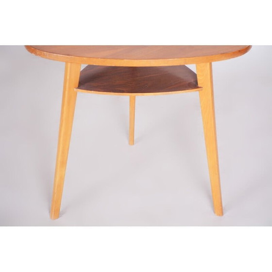 Image 1 of Table d'appoint en hêtre et chêne, milieu du siècle, 1950