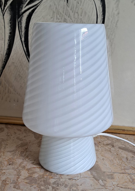 Venini Mushroom Table Lamp White Glass