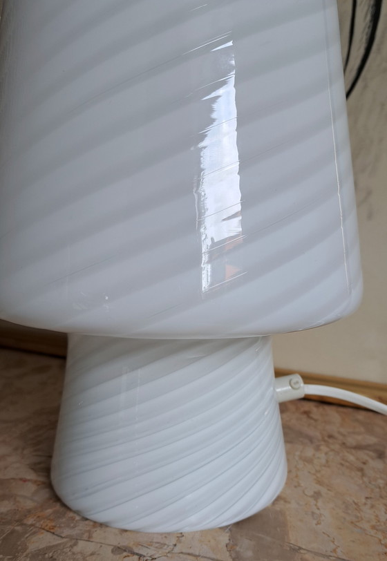 Image 1 of Venini Mushroom Table Lamp White Glass