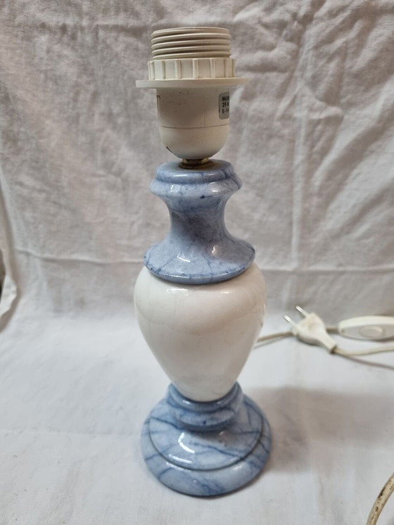 Image 1 of Pied De Lampe En Marbre Bleu Spain 1970