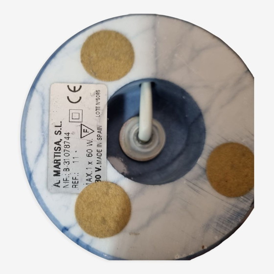 Image 1 of Pied De Lampe En Marbre Bleu Spain 1970