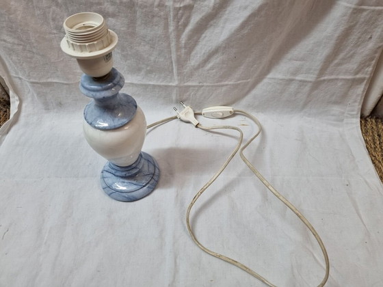 Image 1 of Pied De Lampe En Marbre Bleu Spain 1970