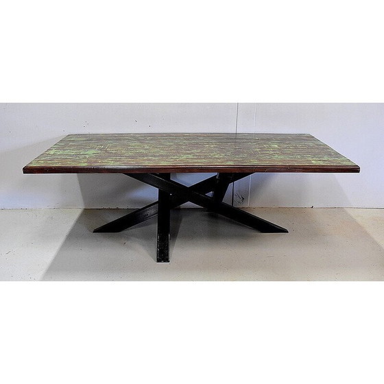 Image 1 of Table rectangulaire vintage en acajou patiné, Inde