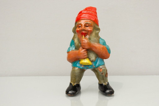 Mid Century Nain De Jardin De Clemens Spang, Gnome Avec Chalémie