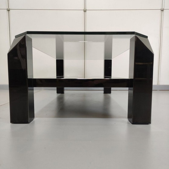 Image 1 of Table basse vintage Belgo chrome noir, Belgique 1970