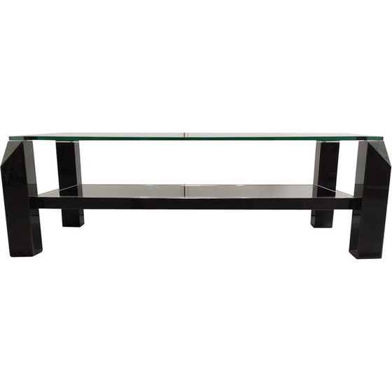 Image 1 of Table basse vintage Belgo chrome noir, Belgique 1970