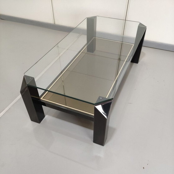 Image 1 of Table basse vintage Belgo chrome noir, Belgique 1970