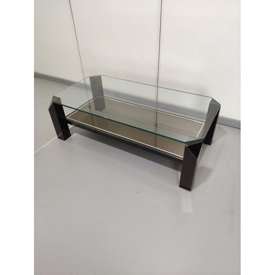 Image 1 of Table basse vintage Belgo chrome noir, Belgique 1970