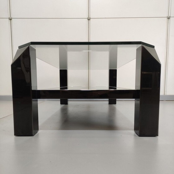 Image 1 of Table basse vintage Belgo chrome noir, Belgique 1970