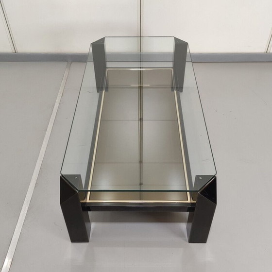 Image 1 of Table basse vintage Belgo chrome noir, Belgique 1970