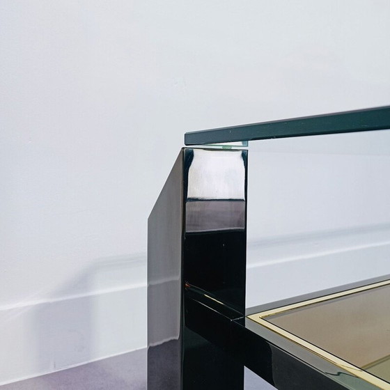 Image 1 of Table basse vintage Belgo chrome noir, Belgique 1970
