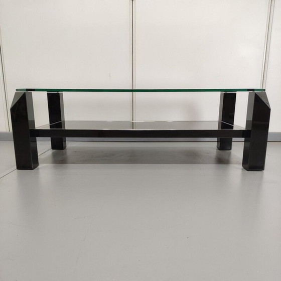 Image 1 of Table basse vintage Belgo chrome noir, Belgique 1970