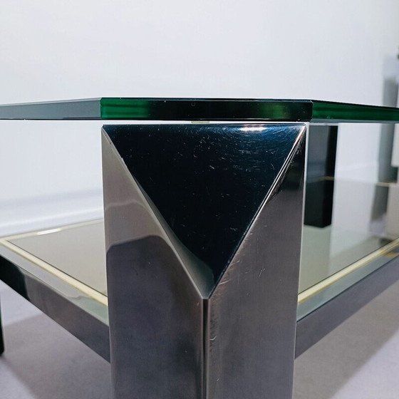 Image 1 of Table basse vintage Belgo chrome noir, Belgique 1970