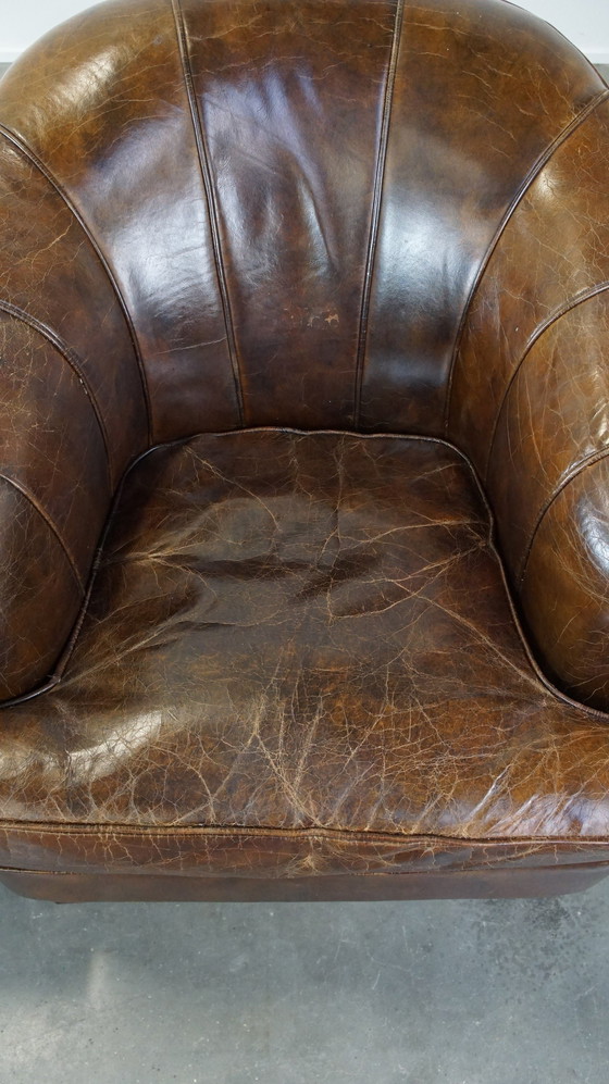 Image 1 of 2 X Fauteuil design en cuir de boeuf