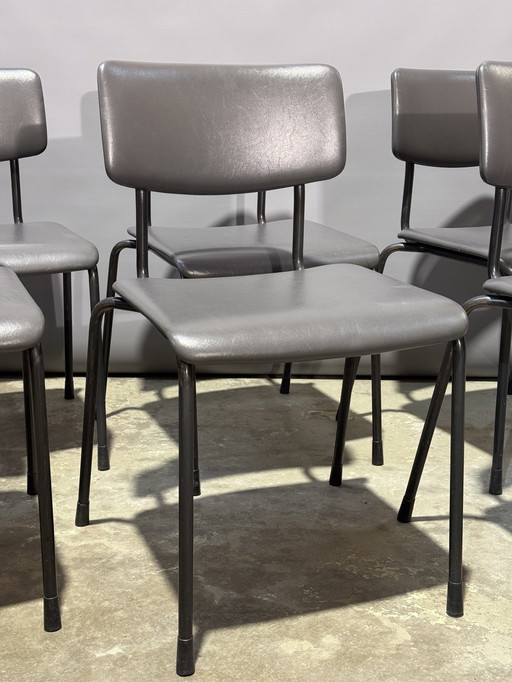 6X chaises en tube vintage