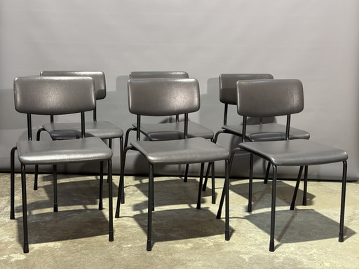 6X chaises en tube vintage