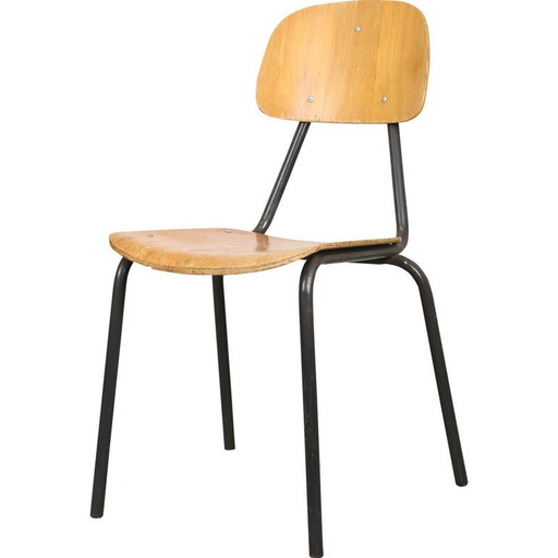 Chaise d'école vintage en contreplaqué