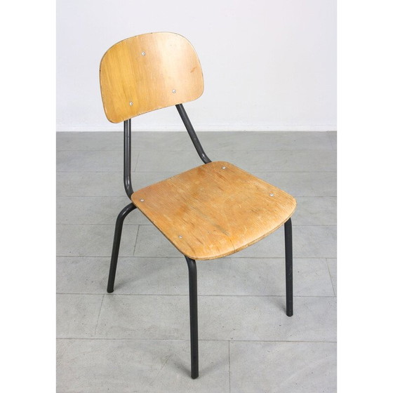 Image 1 of Chaise d'école vintage en contreplaqué
