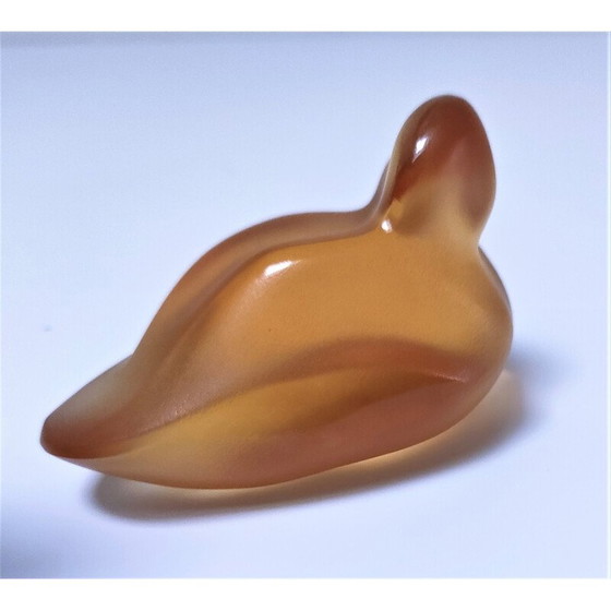 Image 1 of Presse-papier vintage en cristal zoomorphe de Rybaltchenko, 1990