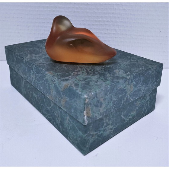 Image 1 of Presse-papier vintage en cristal zoomorphe de Rybaltchenko, 1990
