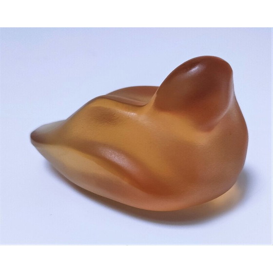 Image 1 of Presse-papier vintage en cristal zoomorphe de Rybaltchenko, 1990