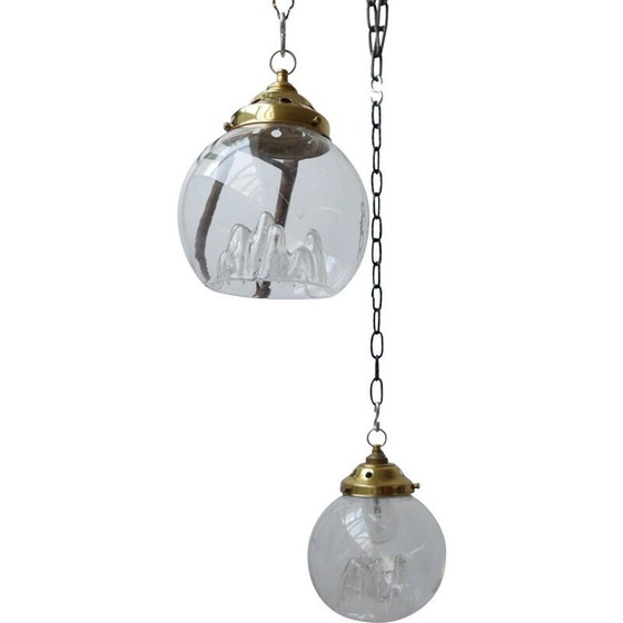 Image 1 of Lampes suspendues vintage en verre soufflé, Italie 1960