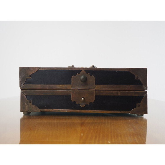 Image 1 of Boîte à cigares en cuir vintage, 1900