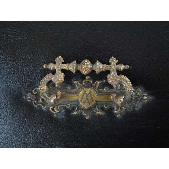 Image 1 of Boîte à cigares en cuir vintage, 1900