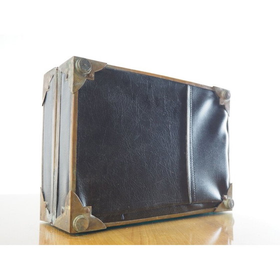 Image 1 of Boîte à cigares en cuir vintage, 1900