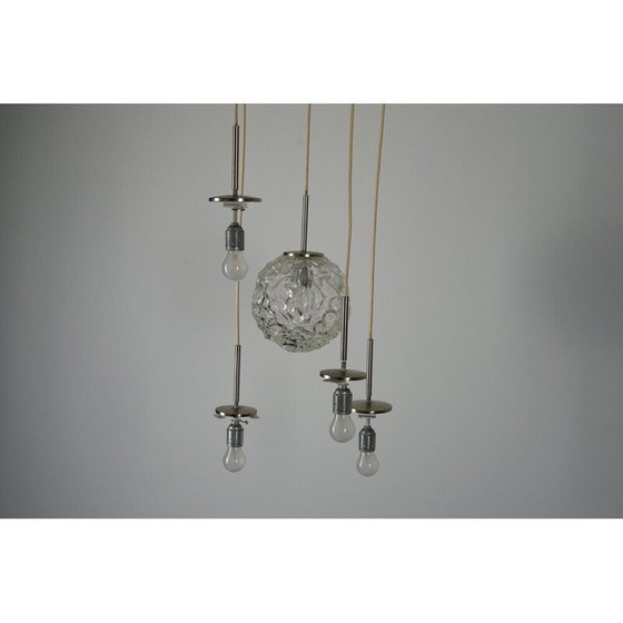 Image 1 of Grand plafonnier à cascade en verre dépoli du Mid Century, Doria, années 1960