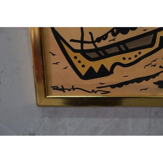 Image 1 of Aquarelle moderne vintage de Raymond Johansson, Suède 1960